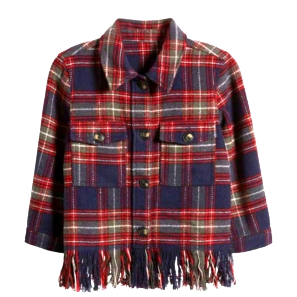 Freshmen Fringy Plaid Girls Jacket ..Size XL (16)